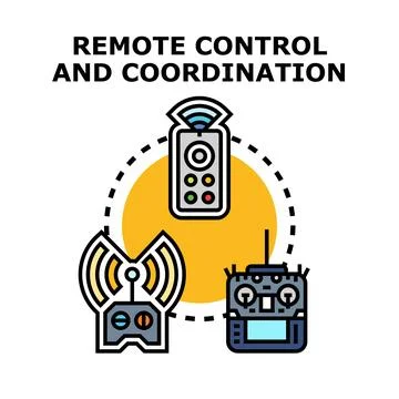 Remote control technology enabling communication and coordination Stock Illustration
