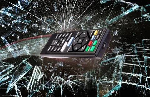 Remote Control through Glass. Stock Photos