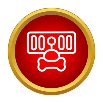 Remote control timer countdown icon in red circle Stock Illustration