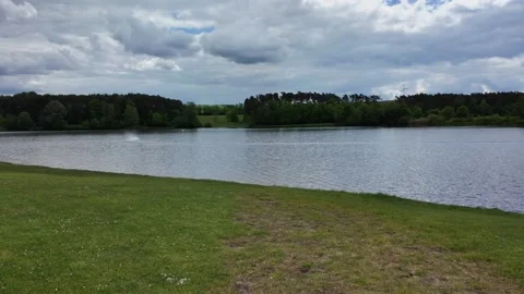 Remote control toy boats racing on lake, RC motorboats speed on water surface Stock Footage 336332145