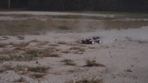 Remote control toy car jump drift slow motion Stock Footage 276832611