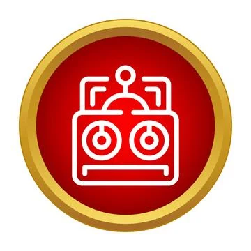 Remote control transmitter icon with red circle Stock Illustration