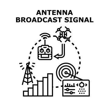 Remote control transmitting signal for broadcast technology Stock-Illustration