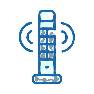 Remote control transmitting wireless signal pictogram Stock Illustration