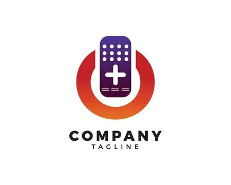 Remote control TV logo template vector icon illustration design Stock Illustration