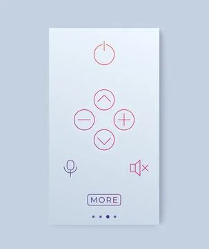 Remote control for tv mobile app, ui, vector interface Ilustración de archivo
