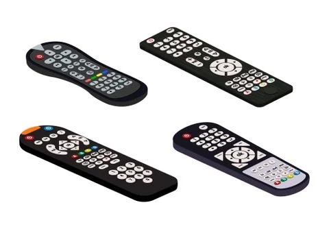 Remote control tv vector remoted controller television channel technology media Illustrazione stock