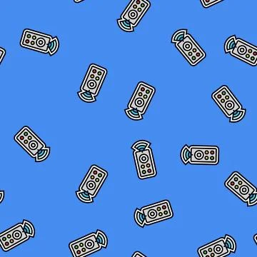 Remote control vector seamless pattern Illustrazione stock