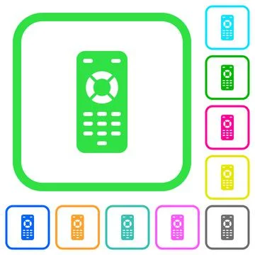 Remote control vivid colored flat icons Stock Illustration