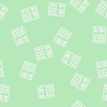 Remote controle line vector seamless pattern sign 스톡 일러스트