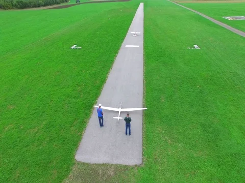 Remote Controled Glider, aerial view Видео 74187024