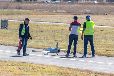 Remote controlled Impala Mk 1 aircraft ready for takeoff Stock Photos