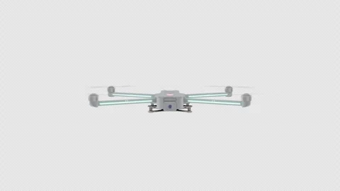 Remote-controlled quadcopter with a built-in camera in flight Stock Footage 330090543