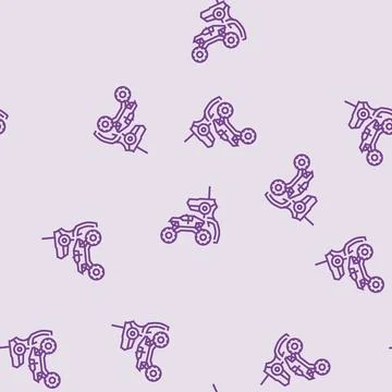 Remote controlled toy child game play line seamless pattern Stock Illustration