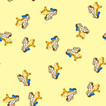 Remote controlled toy child isometric icon seamless pattern 库存插图