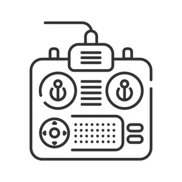 Remote controller for car, drone, fly and other devices and toys black line i Stock Illustration