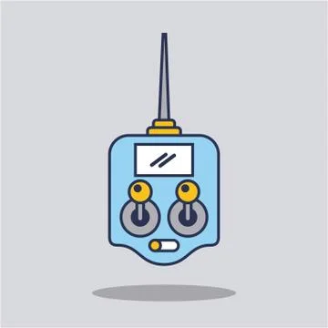 Remote controller device advanced for drone panel with display and sticks Stock Illustration