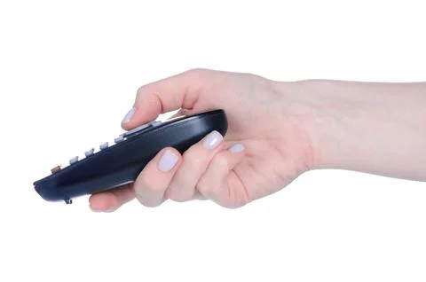 Remote controller in hand Stock Photos