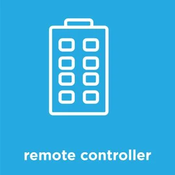 Remote controller icon isolated on blue background 스톡 일러스트