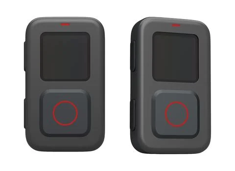 Remote controller for photo and video action camera on white background 스톡 일러스트