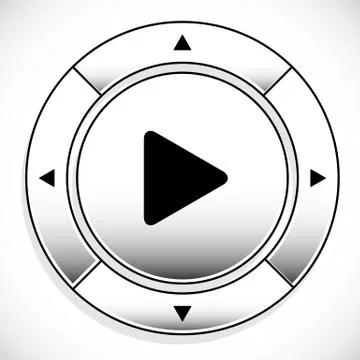 Remote controller's central buttons, multimedia buttons. Interface element. Stock Illustration