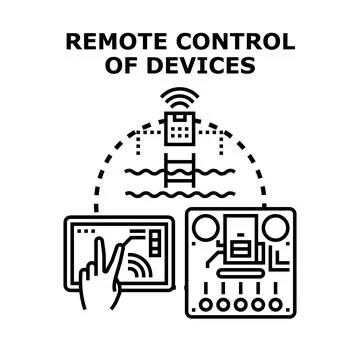 Remote controlling devices with wireless digital technology Stock Illustration