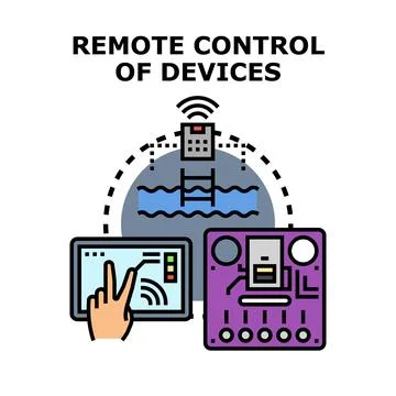 Remote controlling devices with wireless digital technology Stock Illustration