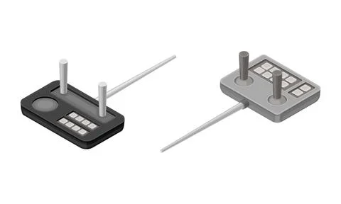 Remote controls for copters. Drones radio controller devices set isometric Stock Illustration
