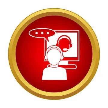 Remote customer support operator providing online assistance service Stock Illustration