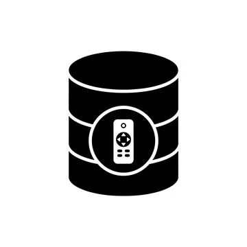 Remote Database Access Black Filled Style Icon Stock Illustration