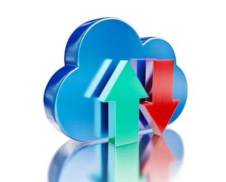 Remote database cloud computing technology storage upload download concept Stock Illustration