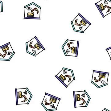Remote demolitions building vector seamless pattern Ilustración de archivo