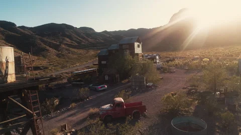 Remote Desert Site at Sunset Near Las Vegas Stock Footage 326045662