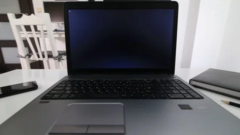 Remote developer concept. Man coding from home Stock Footage 128470578