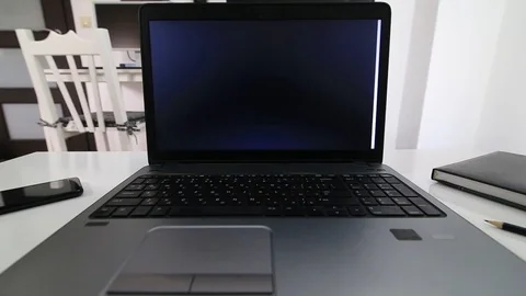 Remote developer concept. Man coding from home Stock Footage 128470679