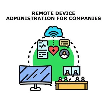Remote device administration in networked data companies Stock Illustration