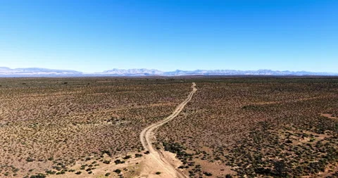 Remote Dirt Road Through the Great Karoo Landscape, South Africa Stock Footage 340272517