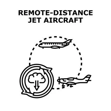 Remote distance jet aircraft cloud computing technology concept 스톡 일러스트