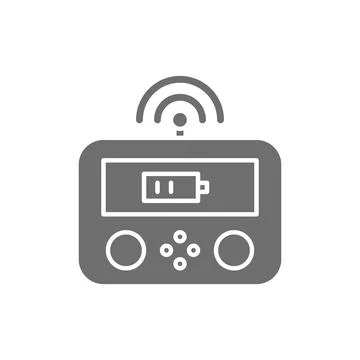 Remote drone controller, gamepad, control panel line icon. Stock Illustration