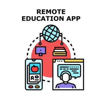 Remote education application vector illustration concept Stock Illustration