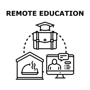 Remote education e learning online distance studying icon イラスト素材