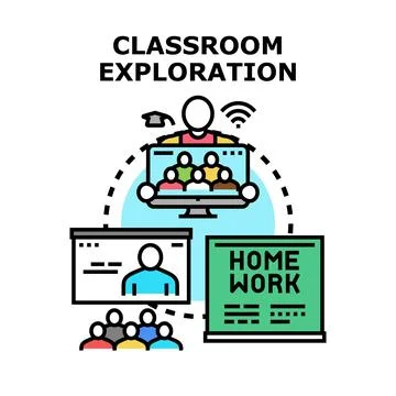 Remote education exploring new learning opportunities Stock Illustration