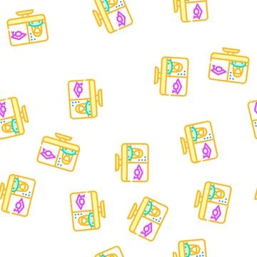 Remote education video conference vector seamless pattern Illustrazione stock