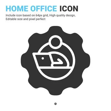 Remote employee icon vector with glyph style isolated on white background 스톡 일러스트