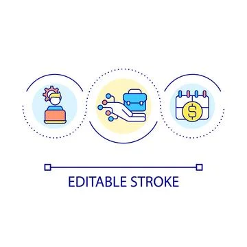 Remote employer loop concept icon Illustrazione stock