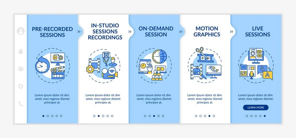 Remote event content onboarding vector template Illustrazione stock