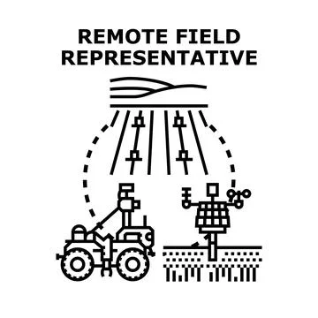 Remote field representative implementing smart agriculture technology Stock Illustration