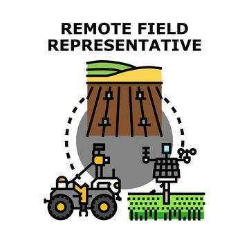 Remote field representative implementing smart agriculture technology Stock Illustration