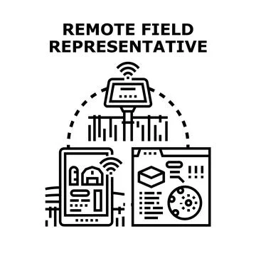Remote field representative managing smart agriculture operations Stock Illustration