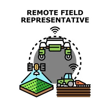 Remote field representative using smart agriculture technology Stock Illustration